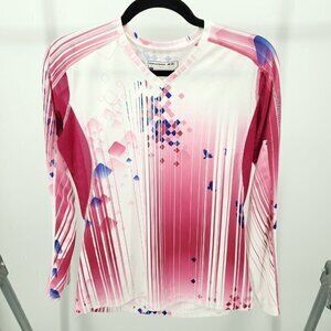 Salomon Actilite Mesh Panel Long Sleeve Running Top S Pink/White